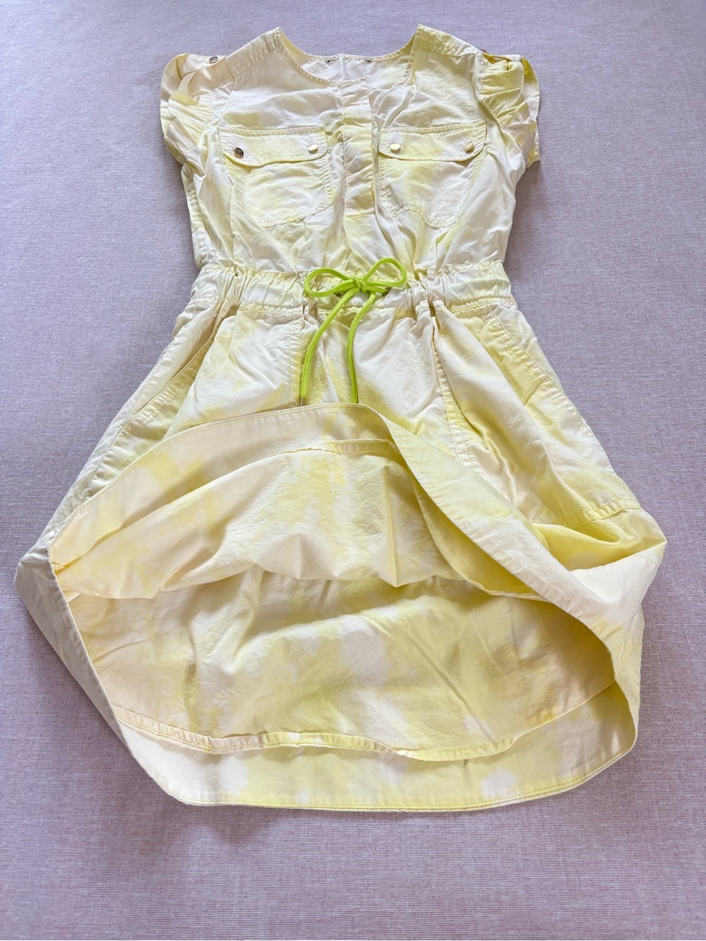 Yellow pastel tie dye festival utility dress Size 2 - Picture 8 of 11
